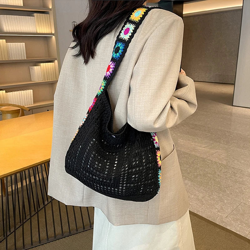 Coastal Catch Woven Beach Tote Bag