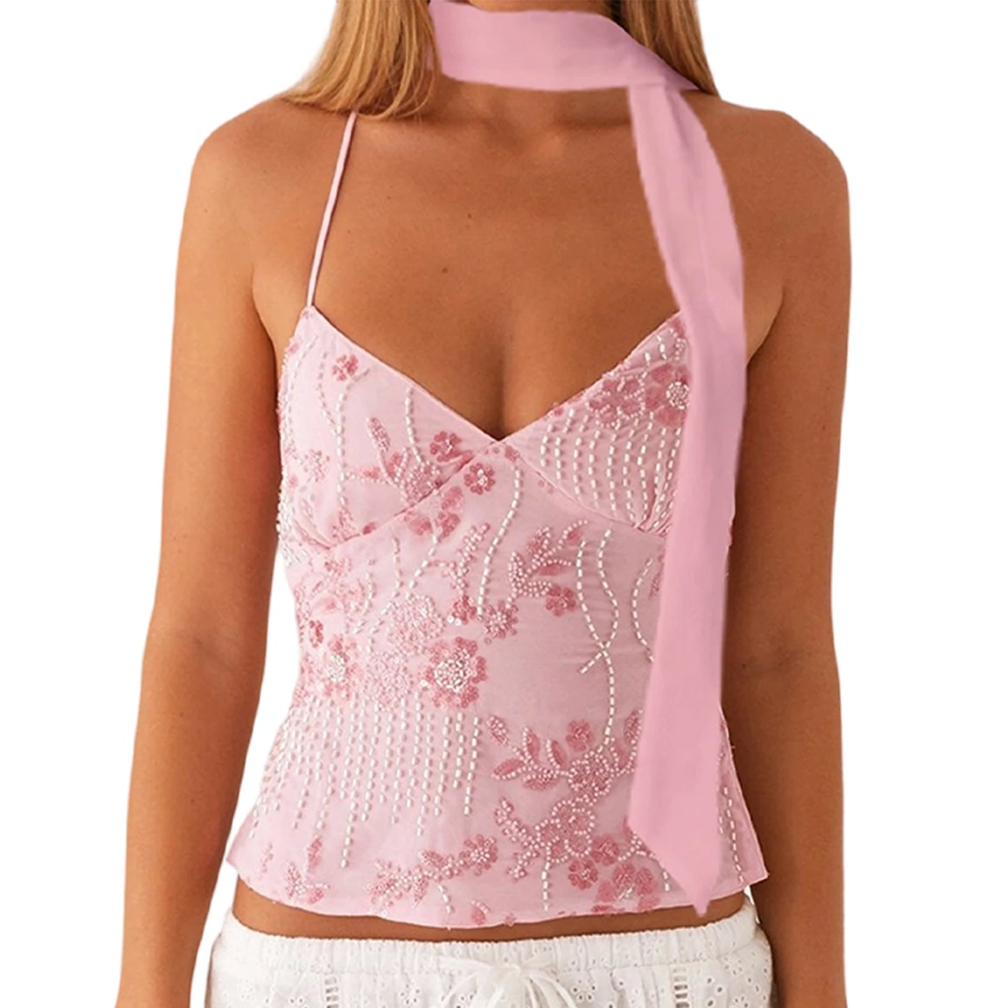 Beach Bling Tank with Scarf