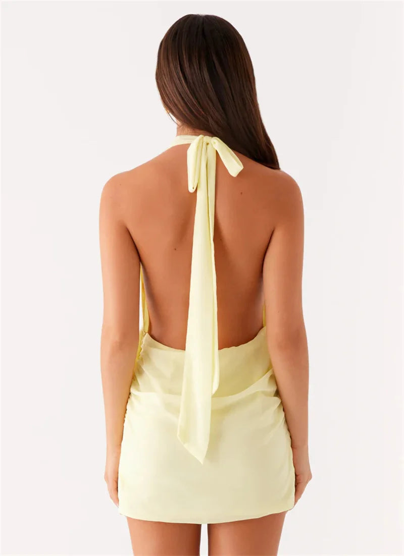Temptation Twist Halter Mini Dress