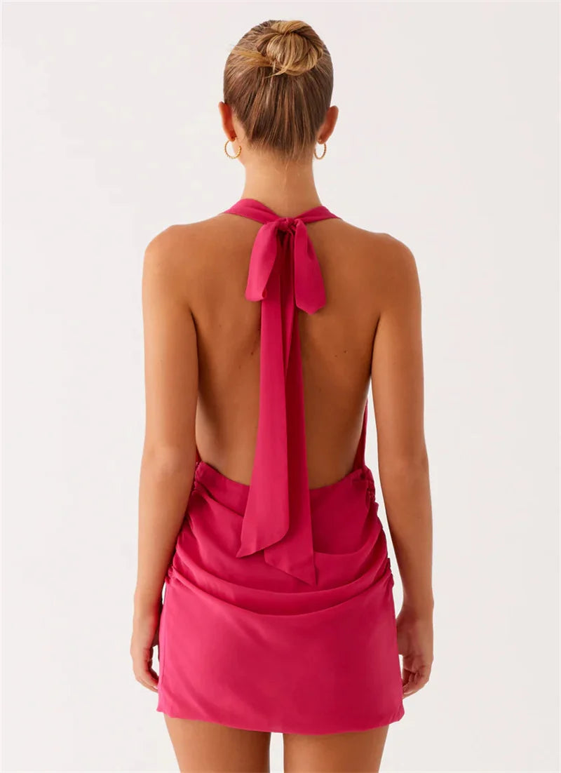 Temptation Twist Halter Mini Dress