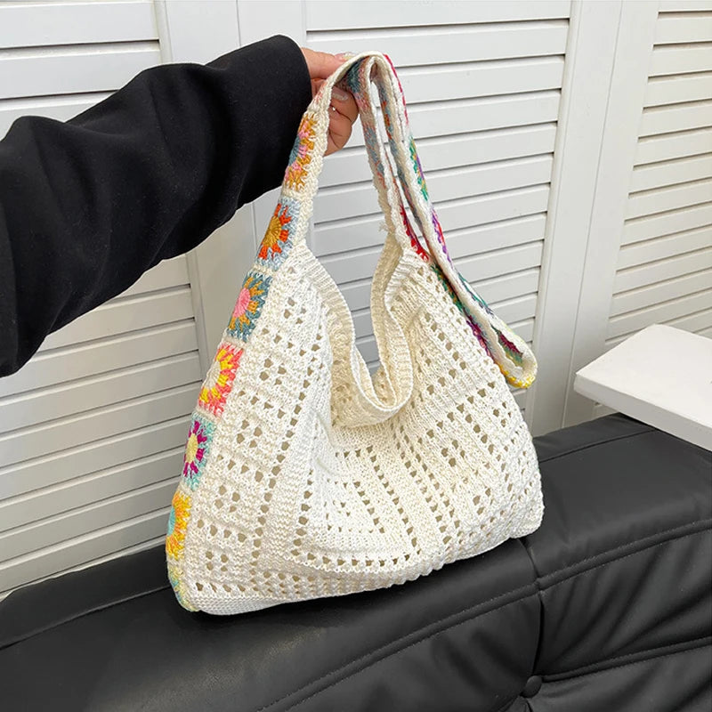 Coastal Catch Woven Beach Tote Bag