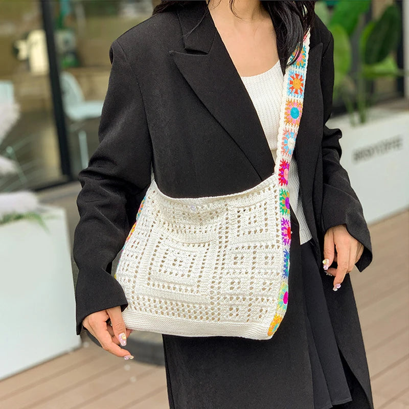 Coastal Catch Woven Beach Tote Bag