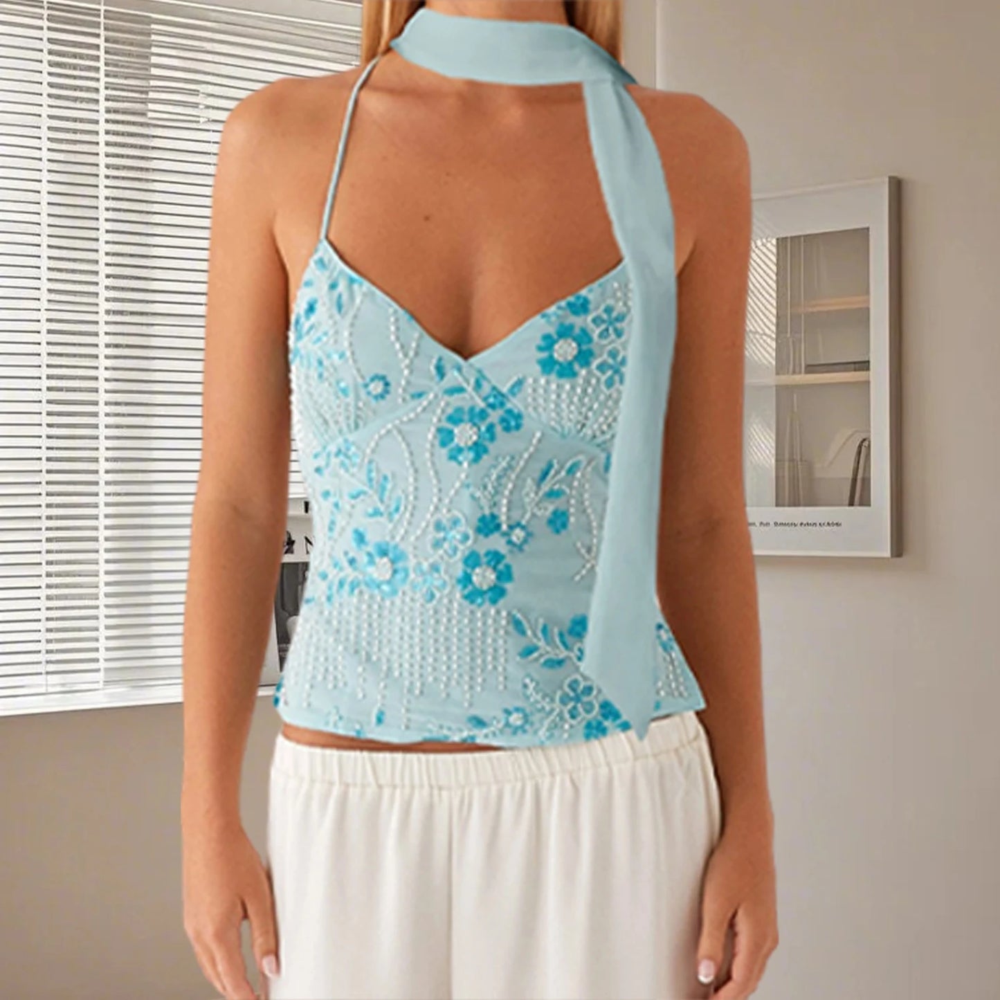 Beach Bling Tank with Scarf