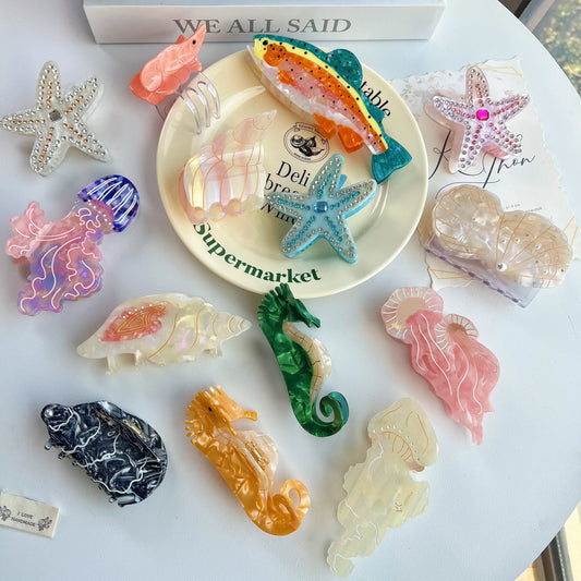 Sea Animal Claw Hair Clips