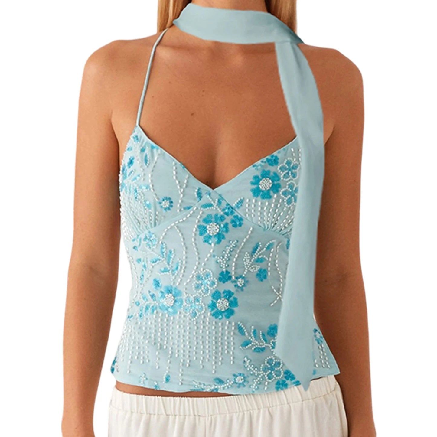 Beach Bling Tank with Scarf