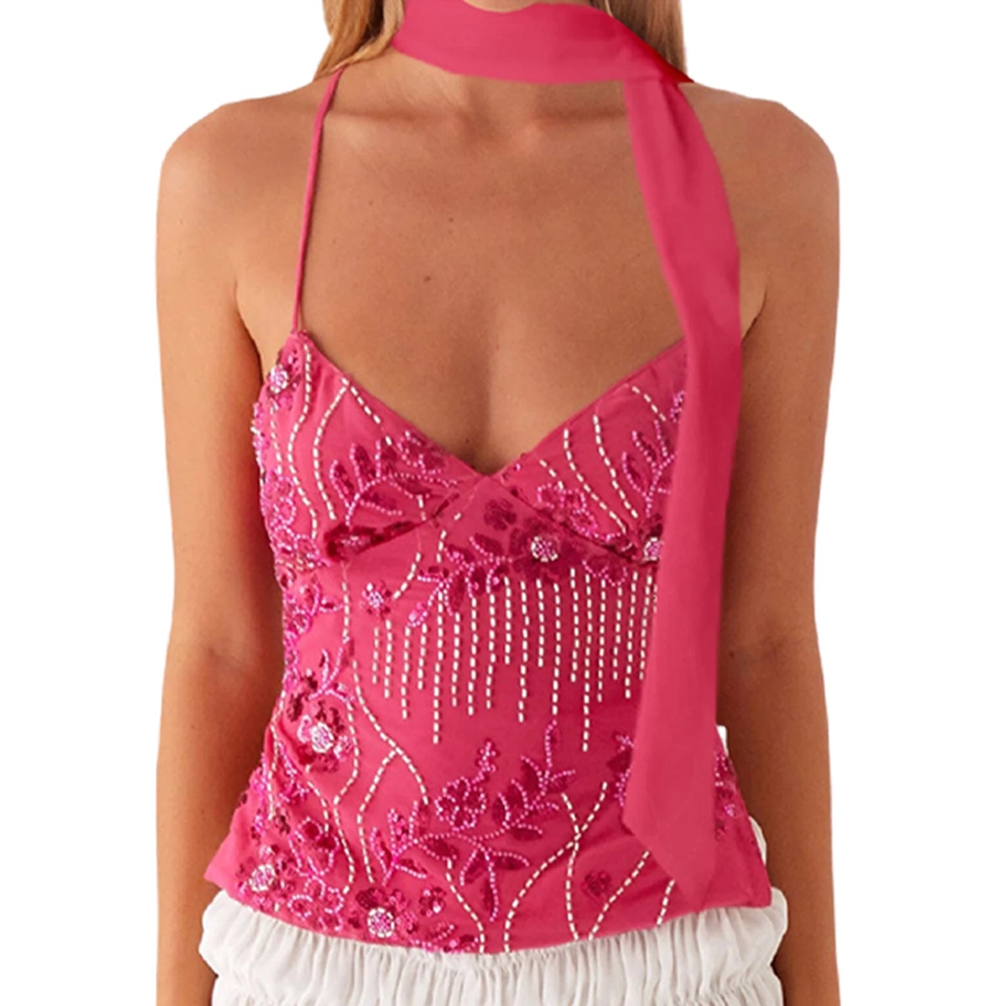 Beach Bling Tank with Scarf